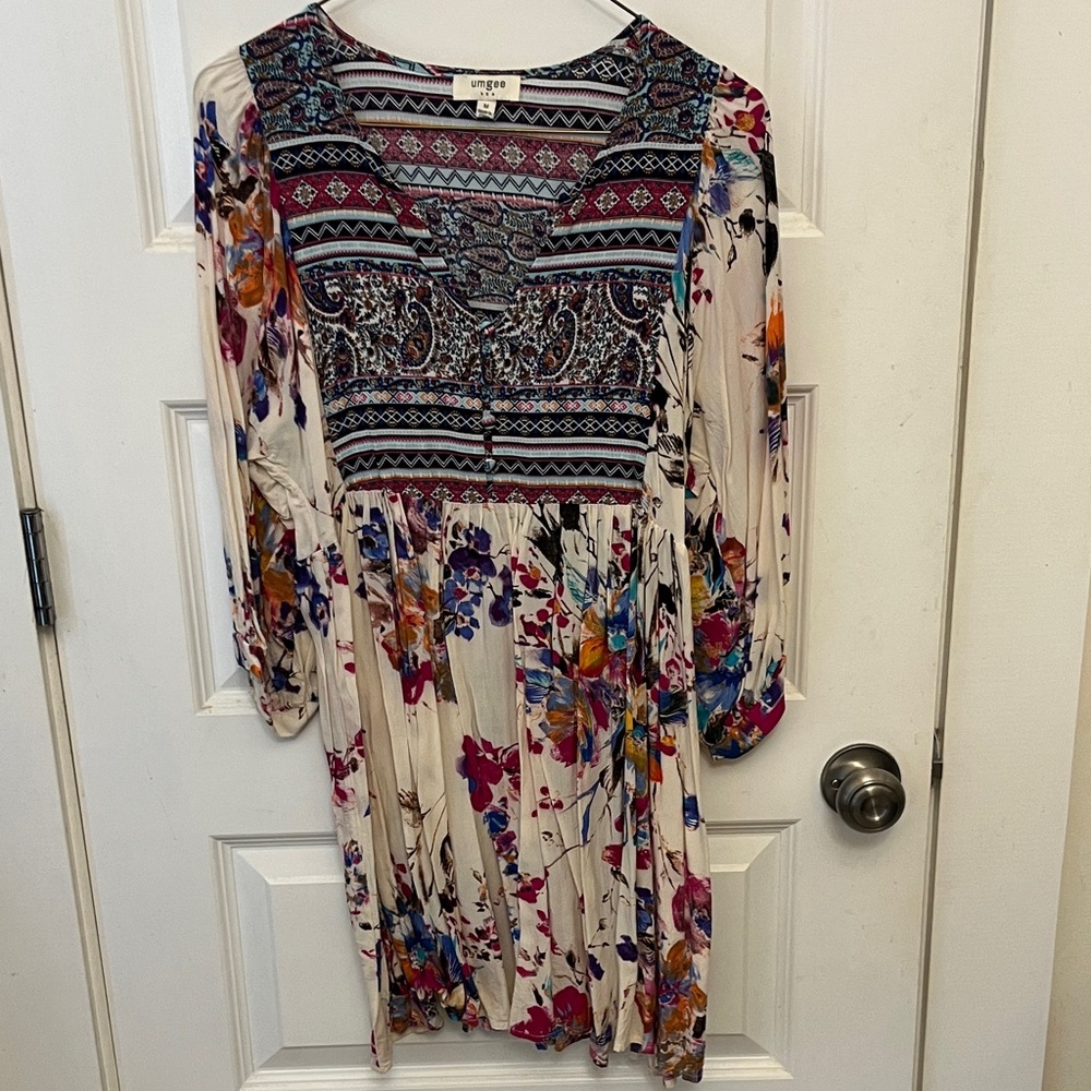 Umgee Multicolor Geometric Pattern Top